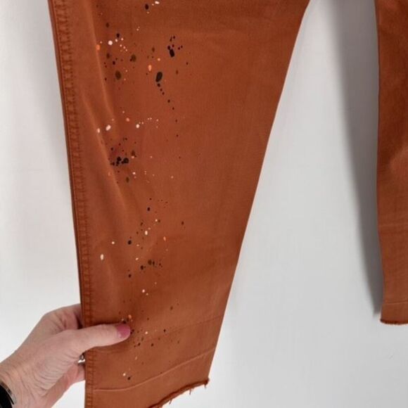 NWT GAP Straight Leg Khaki High Rise Splatter Pants Copper Size 6 Terra Cotta - Picture 5 of 12